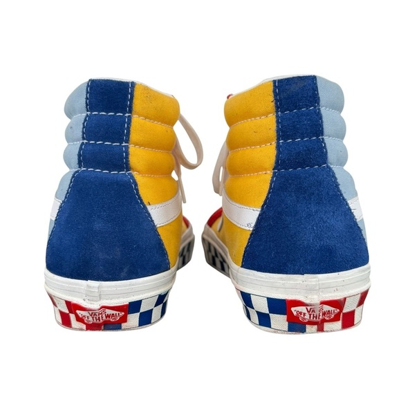 VANS SK8-HI 38 DX Anaheim Factory Skate Shoes Blue Yellow Red | Men 8 Women 9.5 - Picture 6 of 12